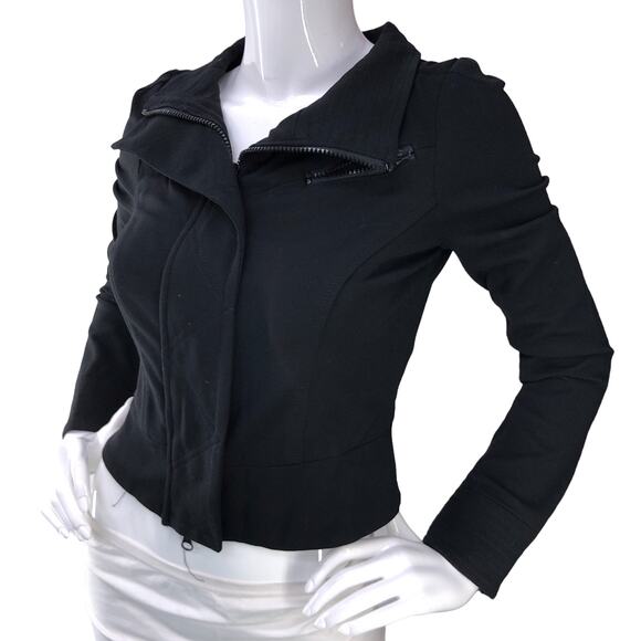 Diane Von Furstenberg DVF Womens Size 4 Atlanta Moto Jacket Asymmetrical Black - Picture 1 of 15